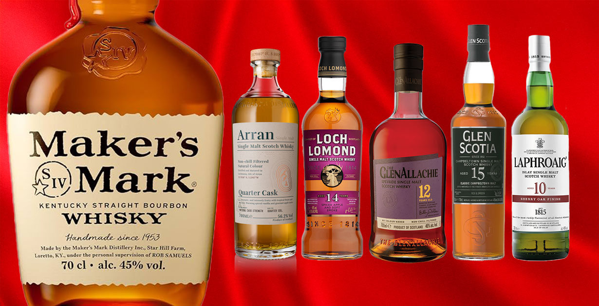 Scotch whiskies like Maker’s Mark